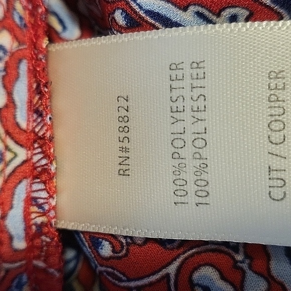 Max Studio Smocked On or Off Shoulder Red Print Tiered Boho Maxi Dress Size S - Picture 9 of 12